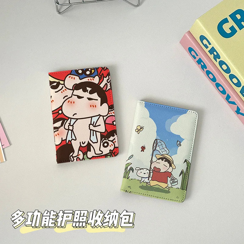 Porte-Carte ID Kawaii Crayon Shin Chan – Pochette de Passeport et Carte de Voyage Cartoon Anime - La Maison Cozy