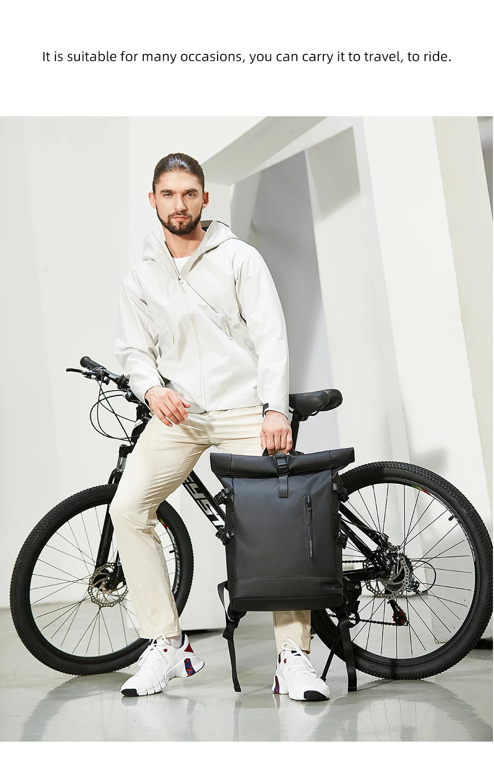 Sac à dos de voyage extensible HK pour homme - Sac à dos de grande capacité, étanche, pour ordinateur portable 15.6", sac de randonnée, sac à dos de cyclisme, avec port USB - La Maison Cozy