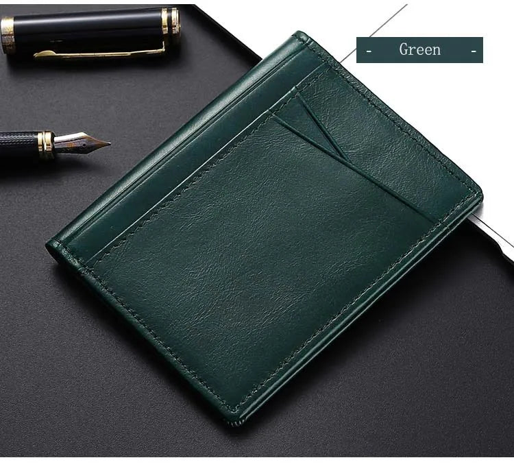 Porte-Cartes Mince pour Homme YUECIMIE - Porte-Cartes Slim en Cuir Véritable avec Protection RFID - La Maison Cozy