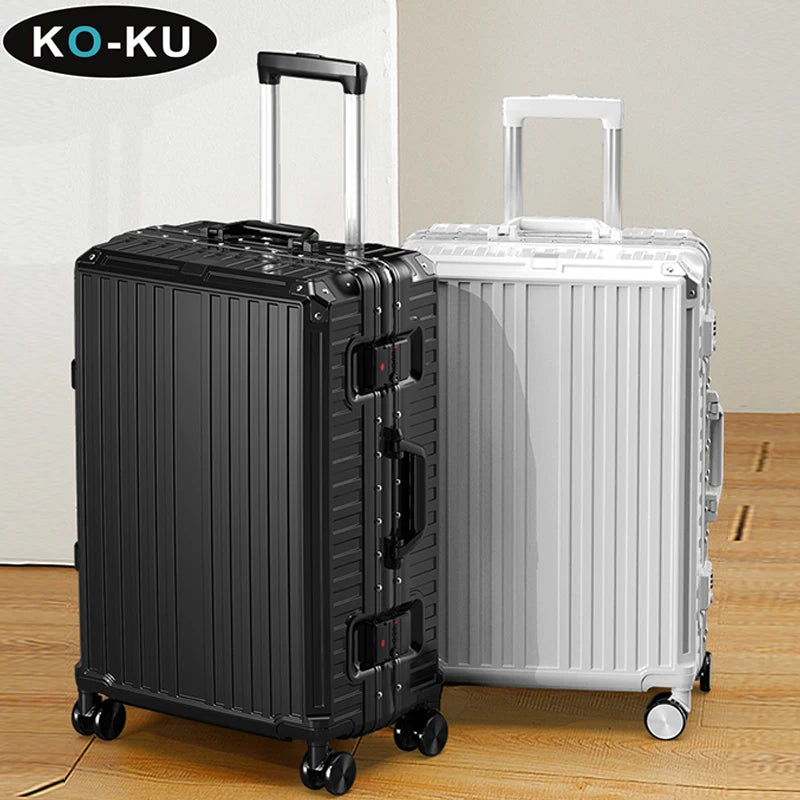 KO-KU 2024 Valise avec Cadre en Aluminium – Trolley Case avec Roues Universelles, 20-28 Pouces - La Maison Cozy