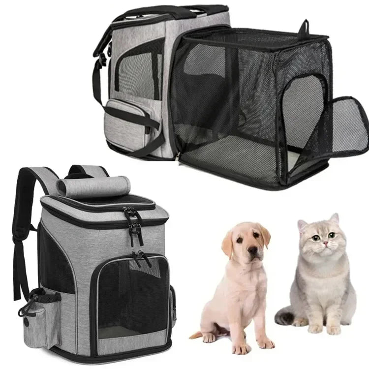 Sac à Dos pour Animaux de Compagnie - Sac Extensible pour Chiot, Sac à Grande Capacité, Sac à Dos Respirant et Portable pour Chat et Chien, Sac Pliable - La Maison Cozy