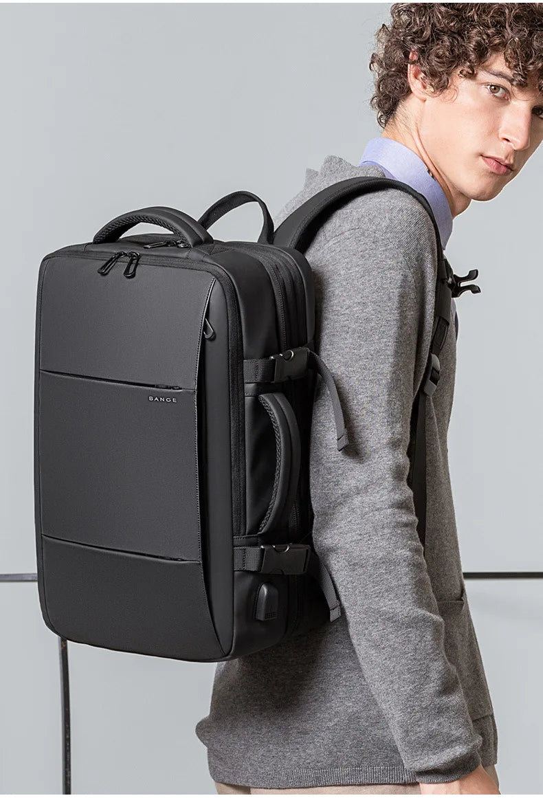 Sac à dos de voyage BANGE pour homme - Sac professionnel et scolaire, extensible, avec port USB, grande capacité, sac pour ordinateur portable 17,3 pouces, étanche et à la mode - La Maison Cozy