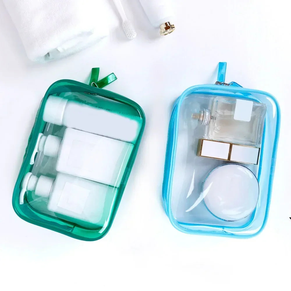 Organisateur de Maquillage de Voyage - Sac de Rangement Transparent en PVC pour Cosmétiques et Toiletries avec Fermeture Éclair - La Maison Cozy