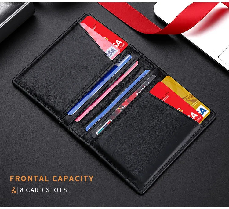 Porte-Cartes Mince pour Homme YUECIMIE - Porte-Cartes Slim en Cuir Véritable avec Protection RFID - La Maison Cozy