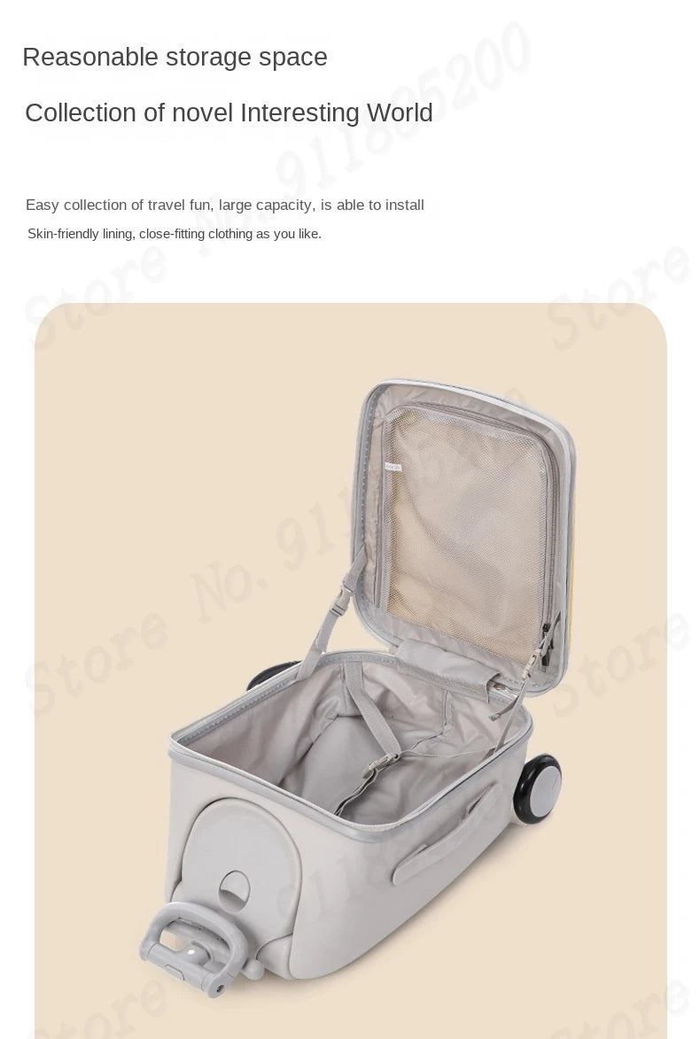 Nouvelle Valise Cartoon pour Enfants avec Fonction de Siège – Valise de Voyage 20 Pouces, ABS + PC, Trolley pour Bébé avec Roues Universelles Silencieuses - La Maison Cozy