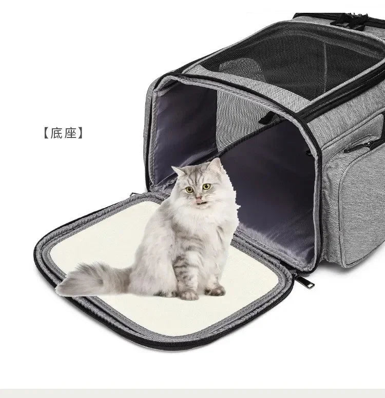 Sac à Dos pour Animaux de Compagnie - Sac Extensible pour Chiot, Sac à Grande Capacité, Sac à Dos Respirant et Portable pour Chat et Chien, Sac Pliable - La Maison Cozy