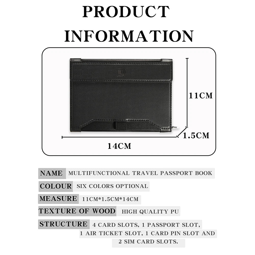 Porte-Passeport RFID Multifonction en Cuir pour Hommes et Femmes - Porte-Documents Portatif avec Stockage de Cartes SIM, Micro, Pin et Nano - La Maison Cozy