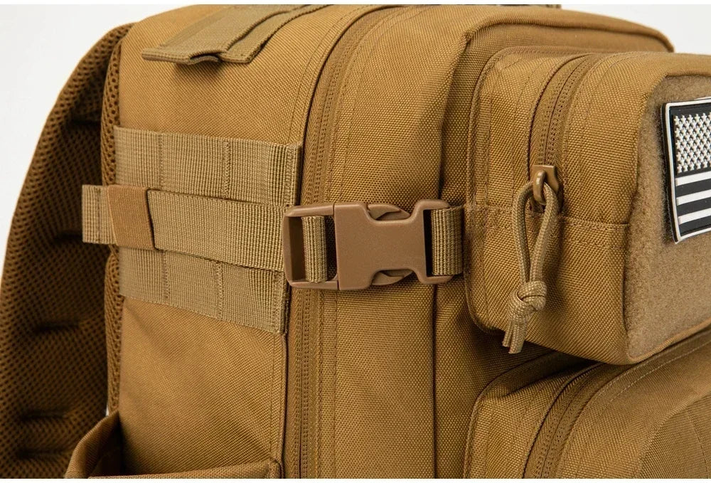 QT&QY 25L/45L Sac à Dos Tactique Militaire pour Hommes et Femmes - Sac d'Assaut Armée - Petit Sac à Dos Scolaire avec Porte-Bouteille - La Maison Cozy