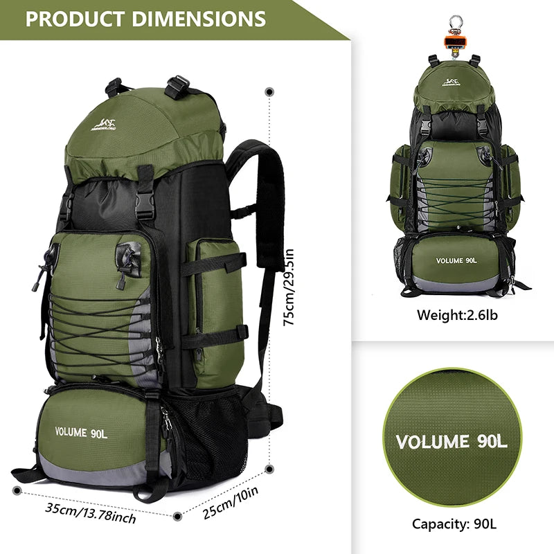 Sac à Dos Tactique de 90L - Sac de Camping Militaire pour Hommes et Femmes - La Maison Cozy