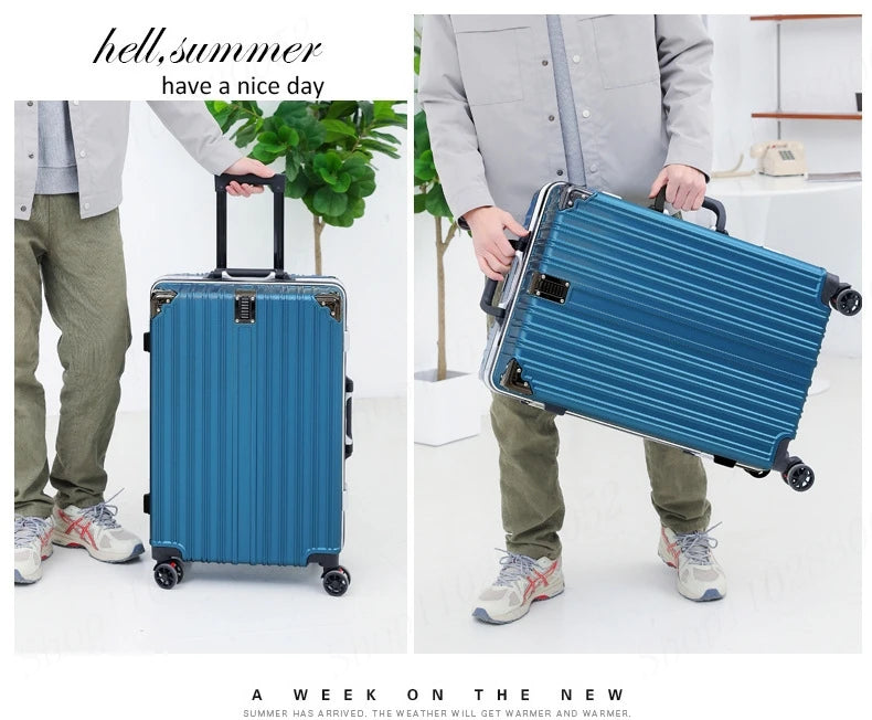 Valise Nouveau Modèle avec Cadre en Aluminium – Luggage à Roulettes Durable avec Charge USB, Sac de Voyage Unisexe, Trolley de Boarding, Fermeture Éclair - La Maison Cozy