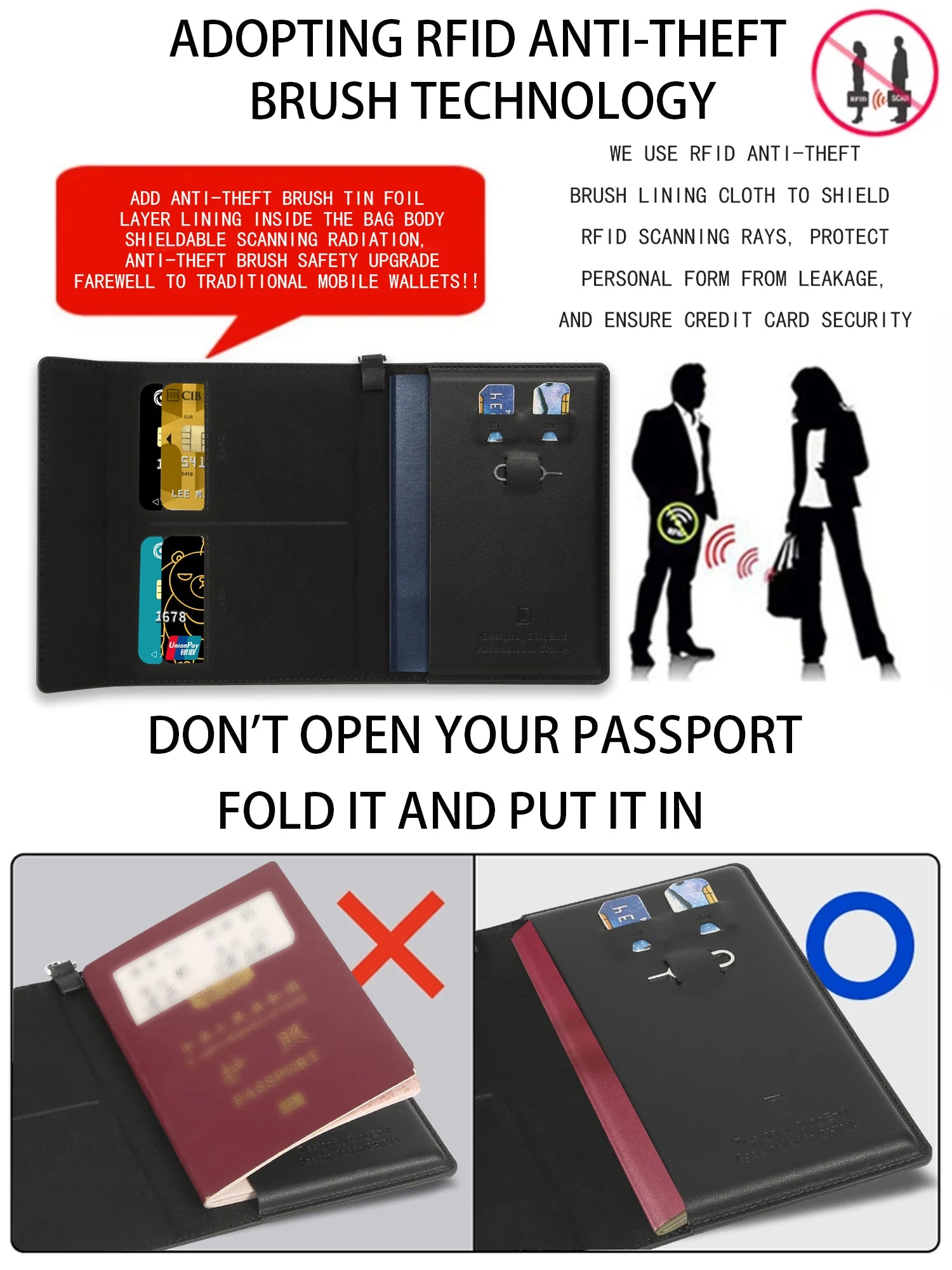 Porte-Passeport RFID Multifonction en Cuir pour Hommes et Femmes - Porte-Documents Portatif avec Stockage de Cartes SIM, Micro, Pin et Nano - La Maison Cozy