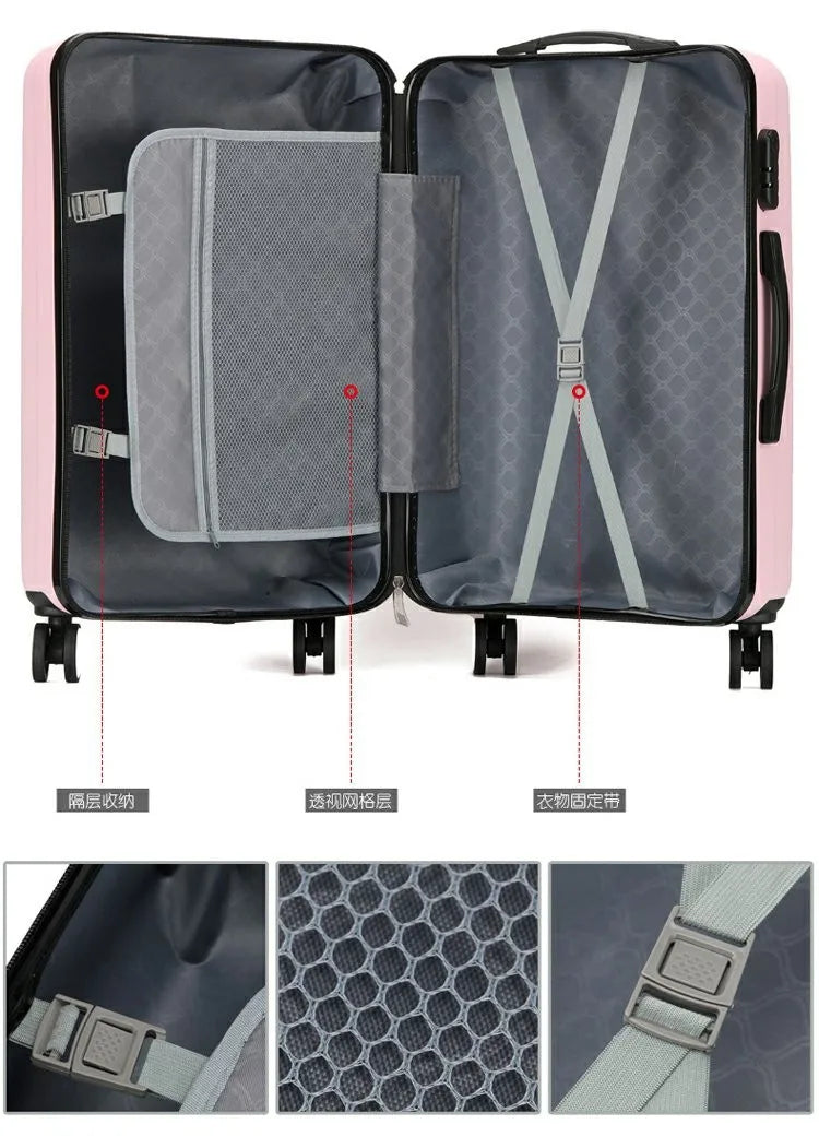 Nouveaux Valises de Voyage à la Mode avec Roues - Bagages Légers avec Petit Sac pour Femme - Set de Valises avec Mot de Passe - Valise Cabine pour Homme et Femme - La Maison Cozy