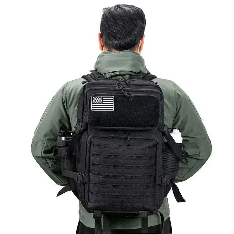 QT&QY 25L/45L Sac à Dos Tactique Militaire pour Hommes et Femmes - Sac d'Assaut Armée - Petit Sac à Dos Scolaire avec Porte-Bouteille - La Maison Cozy