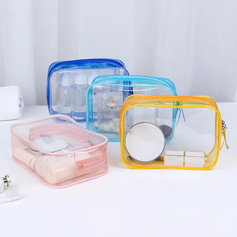 Organisateur de Maquillage de Voyage - Sac de Rangement Transparent en PVC pour Cosmétiques et Toiletries avec Fermeture Éclair - La Maison Cozy