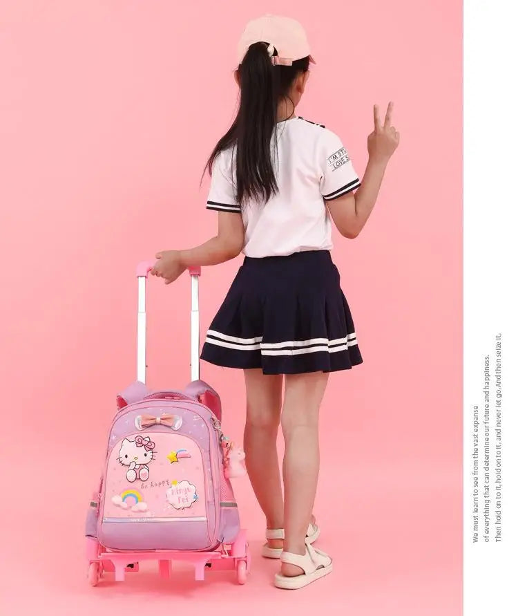 Cartable à Roulettes pour Enfants - Sac à Dos École avec Roues, Sac de Voyage pour Écoliers, Thème Anime, Mochila Escolar Niña, Sac à Dos Enfant - La Maison Cozy