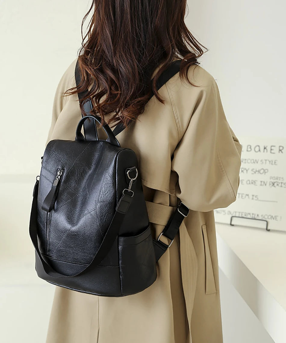 Nouveau Sac à Dos Femme 2023 - Designer, en cuir souple de haute qualité, sac à dos simple et élégant, grande capacité, sac à bandoulière antivol - La Maison Cozy