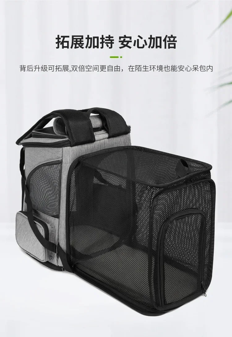 Sac à Dos pour Animaux de Compagnie - Sac Extensible pour Chiot, Sac à Grande Capacité, Sac à Dos Respirant et Portable pour Chat et Chien, Sac Pliable - La Maison Cozy