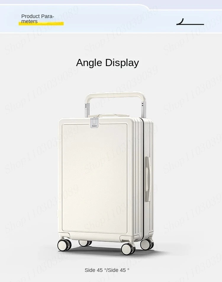 Valise à Poignée Large avec Porte-Gobelet USB - Bagages de Voyage à Roues - Valise à Code - Malette Trolley pour Voyage - La Maison Cozy