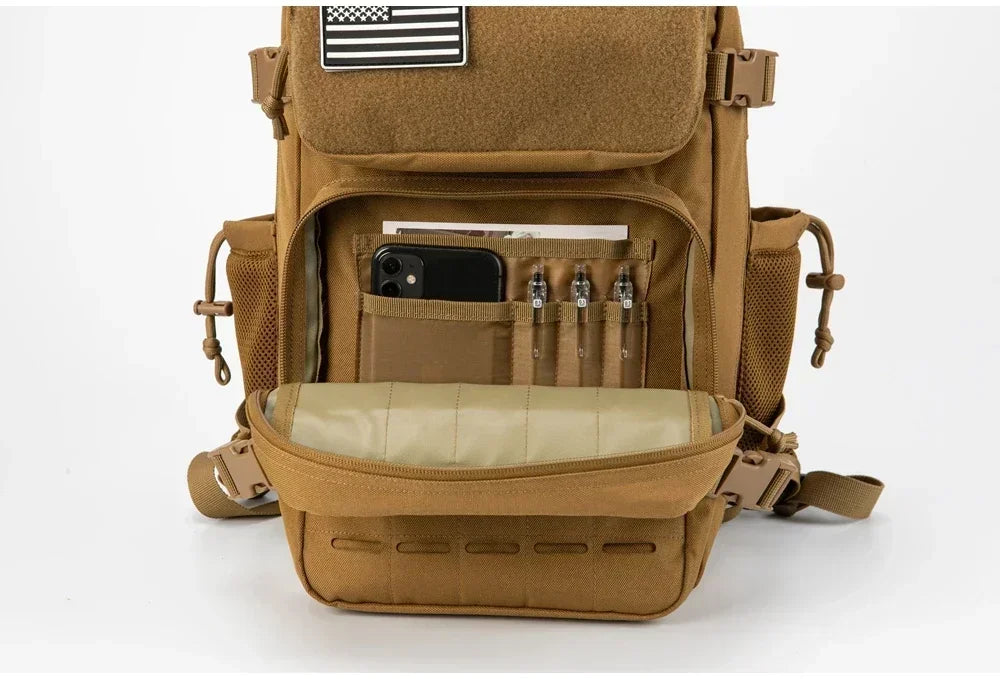 QT&QY 25L/45L Sac à Dos Tactique Militaire pour Hommes et Femmes - Sac d'Assaut Armée - Petit Sac à Dos Scolaire avec Porte-Bouteille - La Maison Cozy