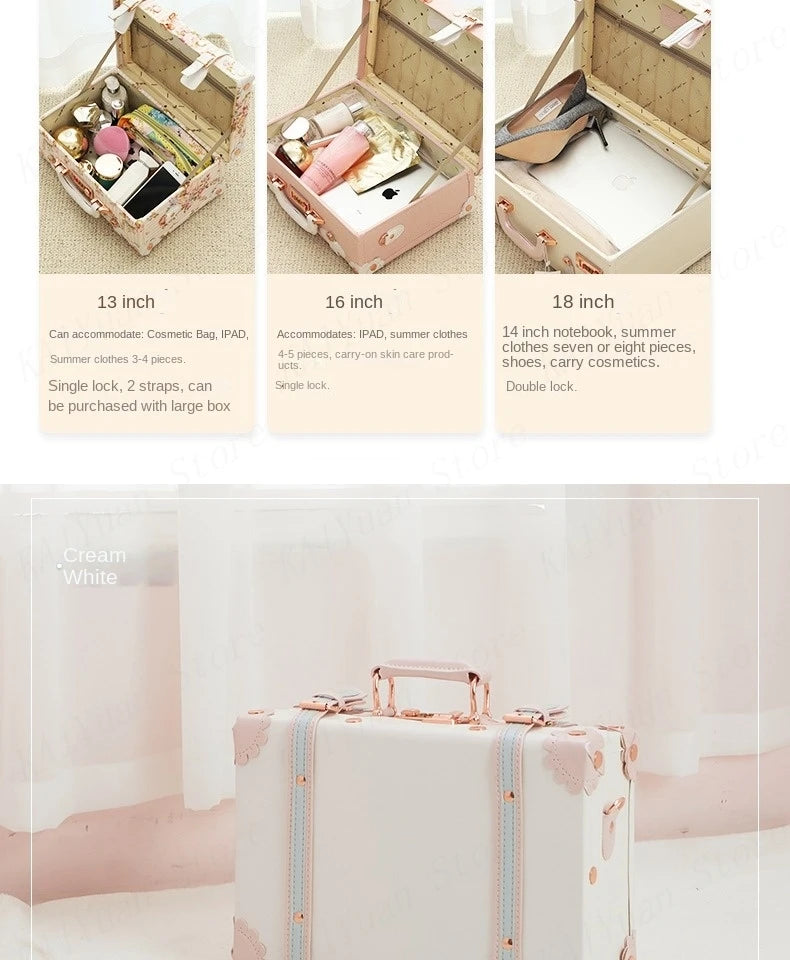 Valise Cosmétique Vintage en PU - 13/16/18 pouces - La Maison Cozy