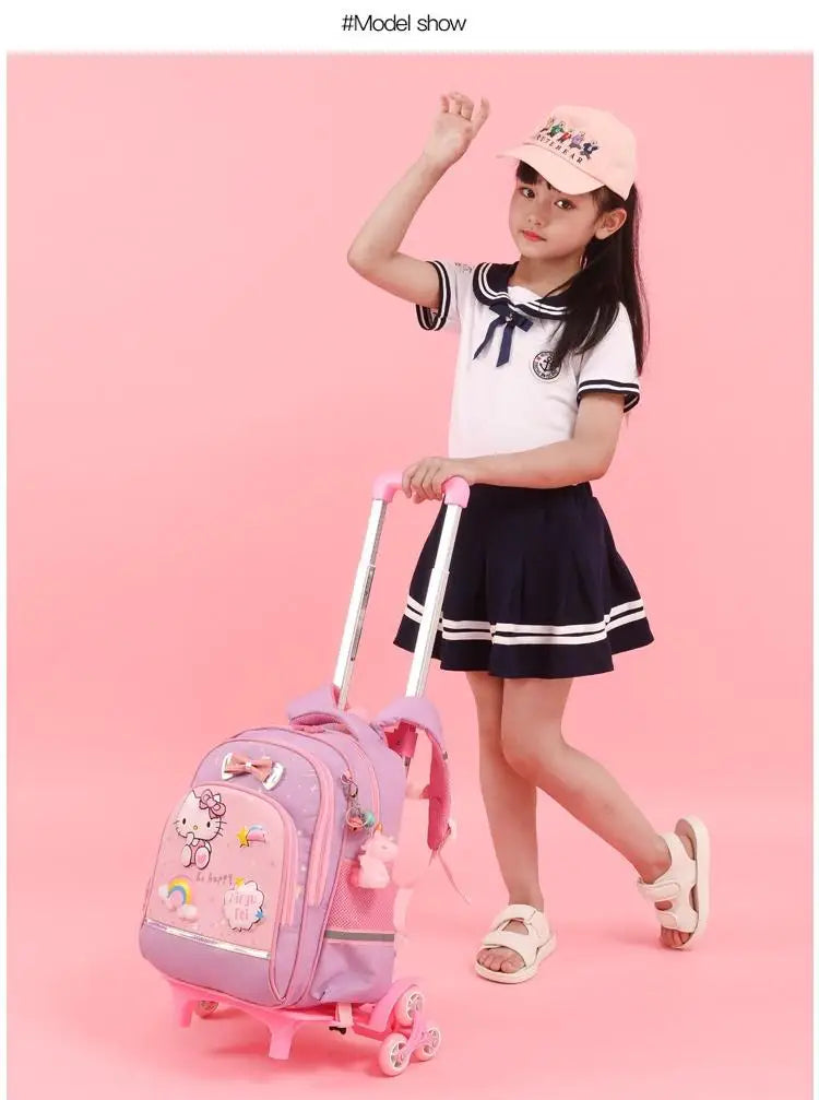 Cartable à Roulettes pour Enfants - Sac à Dos École avec Roues, Sac de Voyage pour Écoliers, Thème Anime, Mochila Escolar Niña, Sac à Dos Enfant - La Maison Cozy