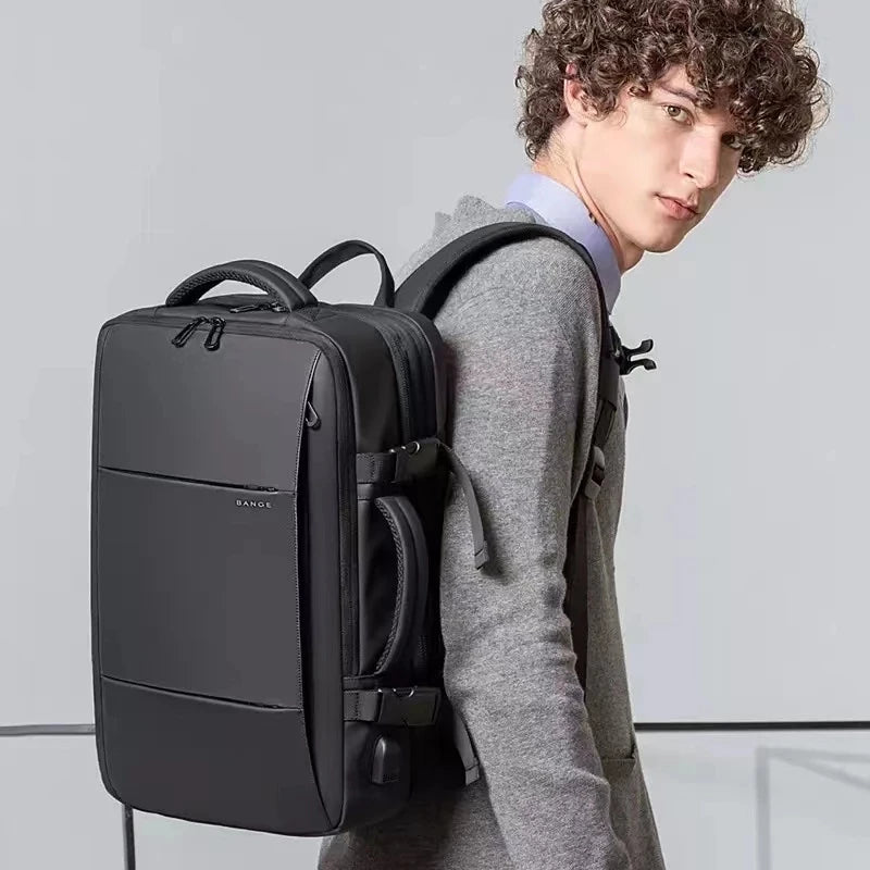 Sac à dos de voyage BANGE pour homme - Sac professionnel et scolaire, extensible, avec port USB, grande capacité, sac pour ordinateur portable 17,3 pouces, étanche et à la mode - La Maison Cozy