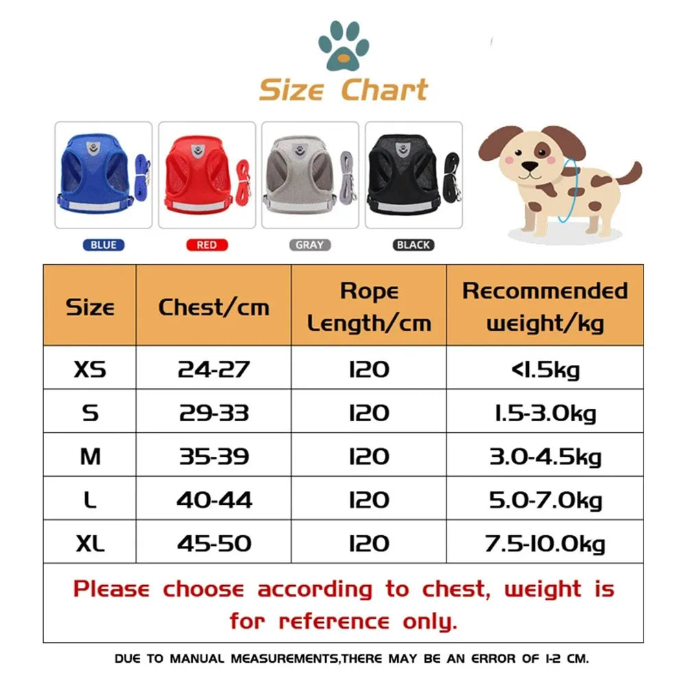 Harnais et Laisse Ajustables Respirants pour Chiens et Chats - Gilet Anti-Évasion pour Chat et Chien, Collier Réfléchissant pour Chat et Laisse pour Chiot et Chaton - La Maison Cozy