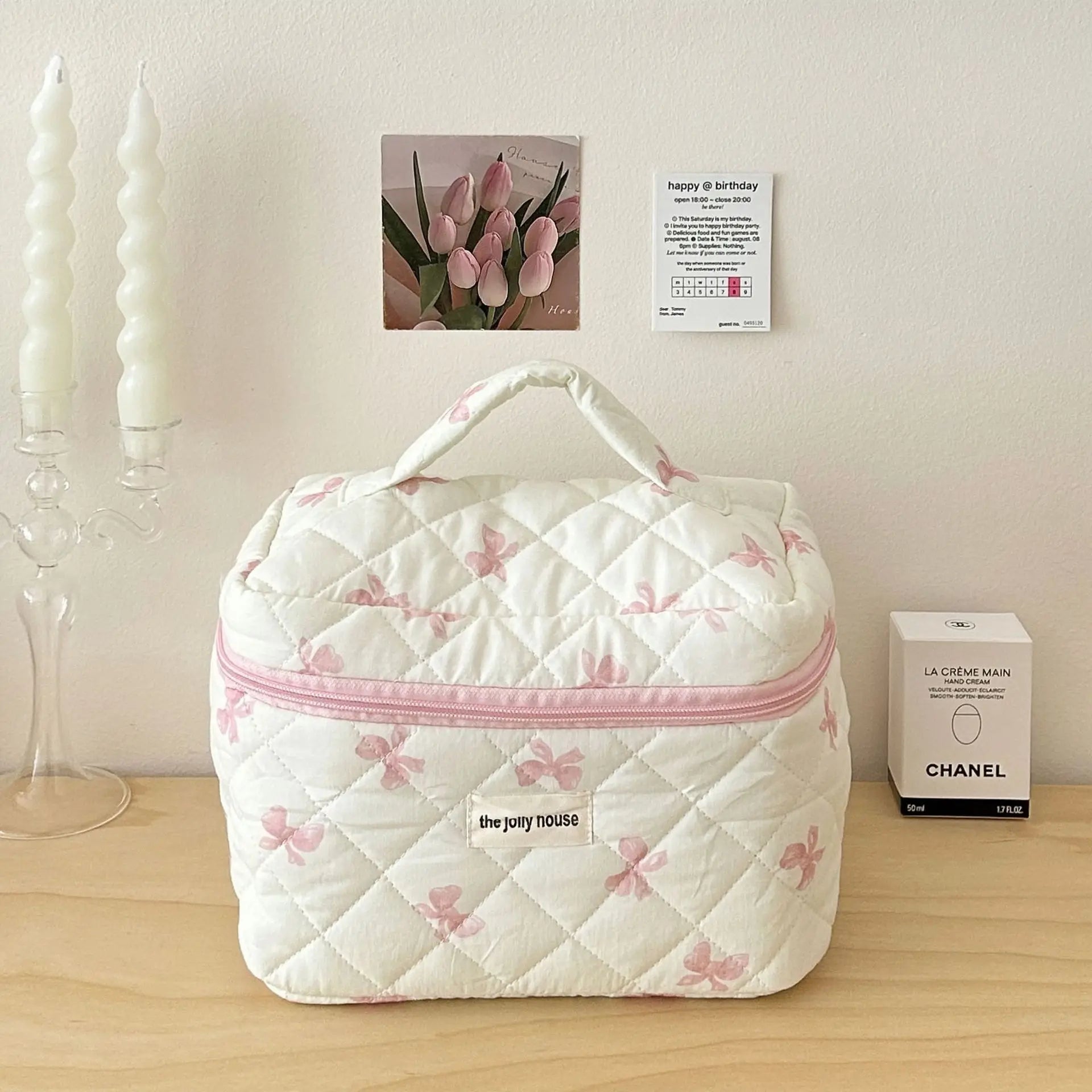 Nouveau Sac Cosmétique pour Femmes - Organisateur de Maquillage en Tissu avec Kit de Toilettage, Pochette de Rangement Zippée - La Maison Cozy