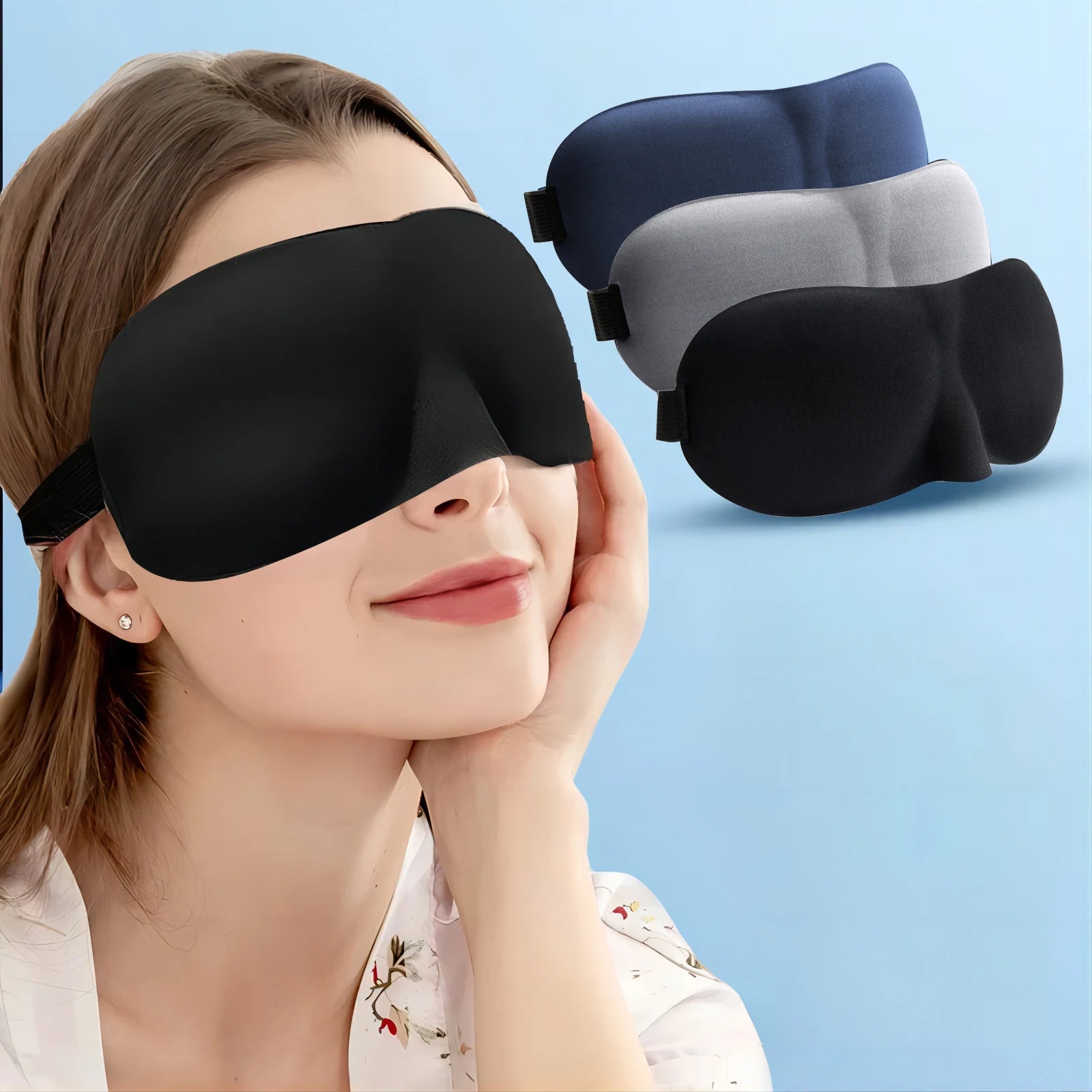 Masque de Sommeil 3D - Masque de Nuit en Mousse Mémoire - La Maison Cozy