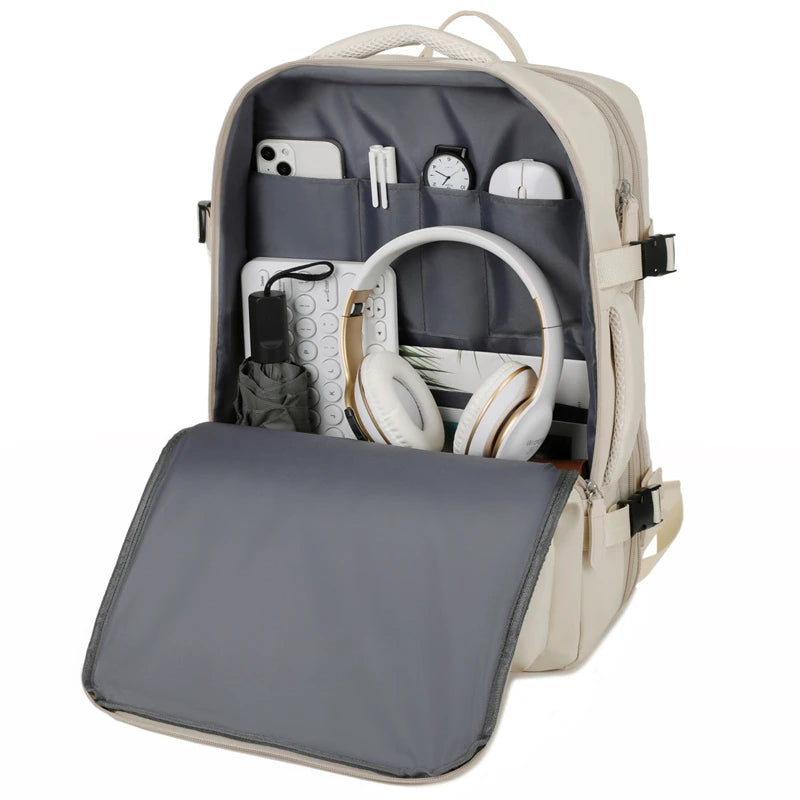 Sac à dos de voyage multifonction - Sac cabine, sac professionnel et pour ordinateur portable, extensible, avec port USB et étanchéité - La Maison Cozy