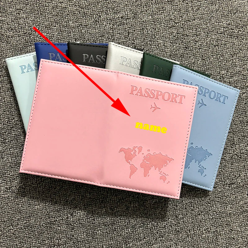 Housse de Passeport Personnalisée avec Nom – Portefeuille de Voyage en Similicuir, Personnalisable, Porte-Cartes - La Maison Cozy