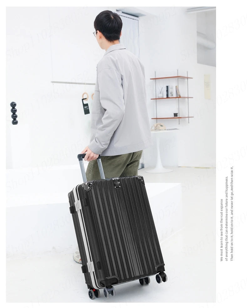 Valise Nouveau Modèle avec Cadre en Aluminium – Luggage à Roulettes Durable avec Charge USB, Sac de Voyage Unisexe, Trolley de Boarding, Fermeture Éclair - La Maison Cozy