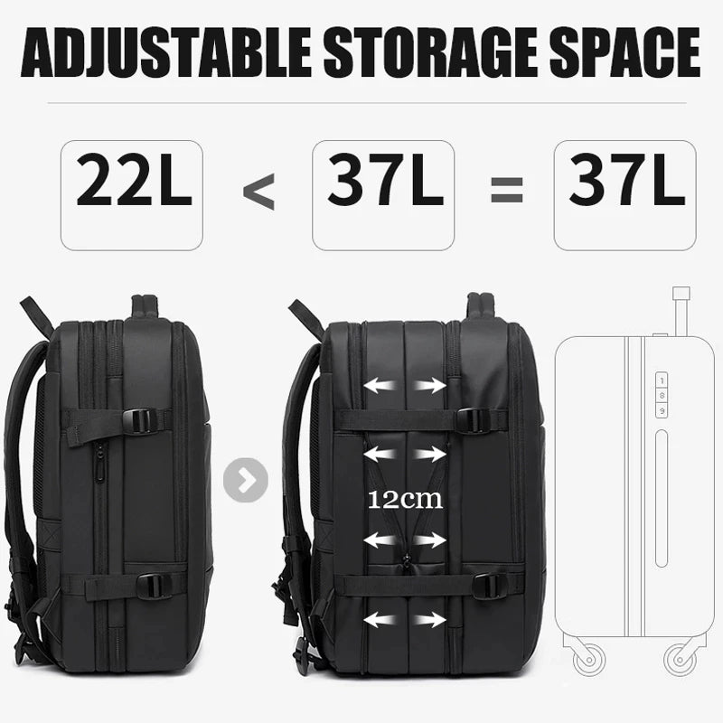 Sac à dos de voyage BANGE pour homme - Sac professionnel et scolaire, extensible, avec port USB, grande capacité, sac pour ordinateur portable 17,3 pouces, étanche et à la mode - La Maison Cozy