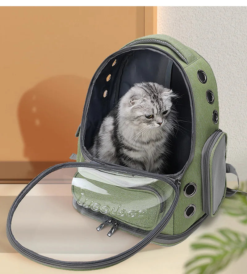 Sac de Transport Transparent pour Chat et Petit Chien - Sac à Dos Respirant pour Voyage et Extérieur, Accessoires pour Animaux - La Maison Cozy