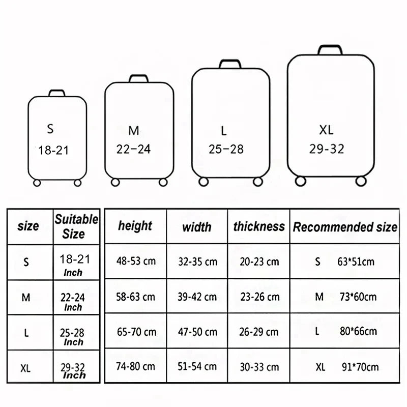 Housse Protectrice Élastique Épaisse pour Valise - Motif Dessin Animé, Adaptée aux Valises de 18 à 32 Pouces, Housse avec Fermeture Éclair, Accessoire de Voyage - La Maison Cozy