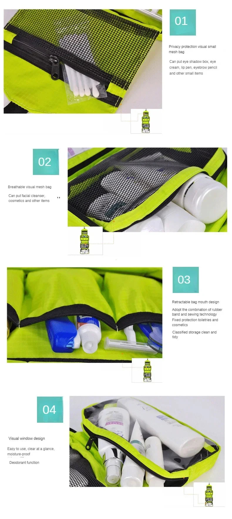 Grande trousse de toilette suspendue pour hommes - Organisateur de voyage imperméable pour cosmétiques et maquillage - La Maison Cozy