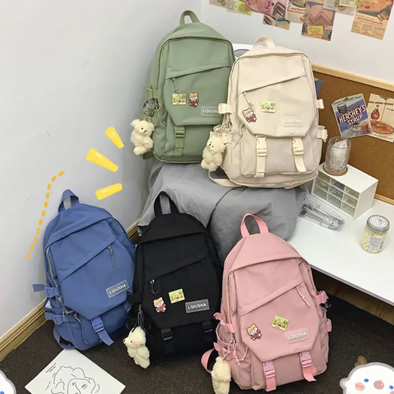 Sac à Dos Mode Homme - Sac Imperméable en Nylon pour Lycéens, Sac à Dos Kawaii pour Femmes, Sac de Voyage et Épaule, Mochila - La Maison Cozy