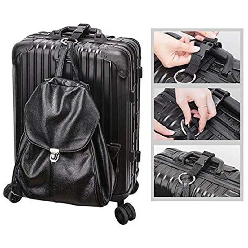 1PC Sangle de Valise Noire en Nylon Anti-vol - Ceinture de Bagage, Porte-Valise avec Clip Pratique pour Transporter des Sacs et Outils Multitâches - La Maison Cozy