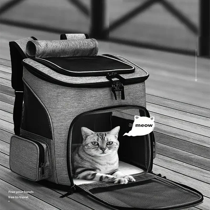 Sac à Dos pour Animaux de Compagnie - Sac Extensible pour Chiot, Sac à Grande Capacité, Sac à Dos Respirant et Portable pour Chat et Chien, Sac Pliable - La Maison Cozy