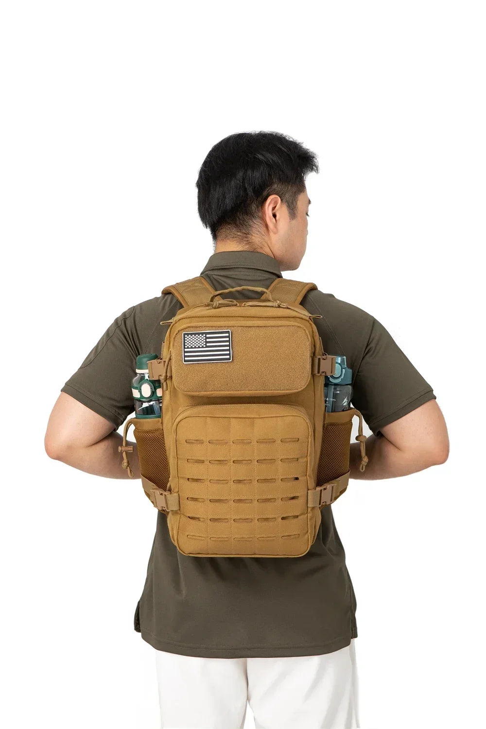 QT&QY 25L/45L Sac à Dos Tactique Militaire pour Hommes et Femmes - Sac d'Assaut Armée - Petit Sac à Dos Scolaire avec Porte-Bouteille - La Maison Cozy