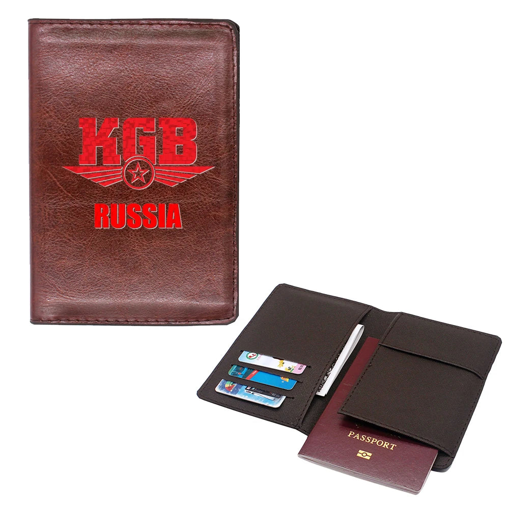 Porte-passeport KGB Russie Classique - Cuir pour Hommes et Femmes, Design Élégant et Compact - La Maison Cozy