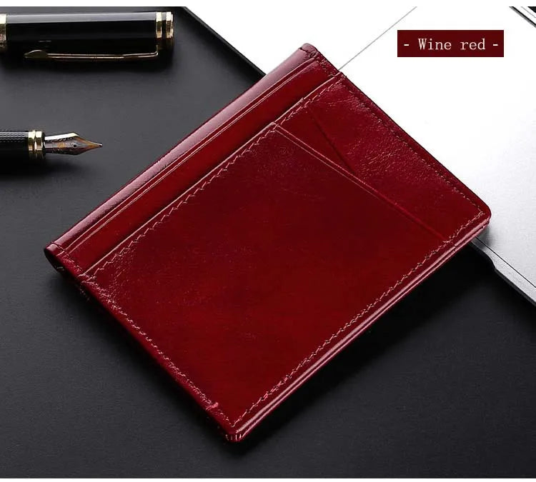 Porte-Cartes Mince pour Homme YUECIMIE - Porte-Cartes Slim en Cuir Véritable avec Protection RFID - La Maison Cozy