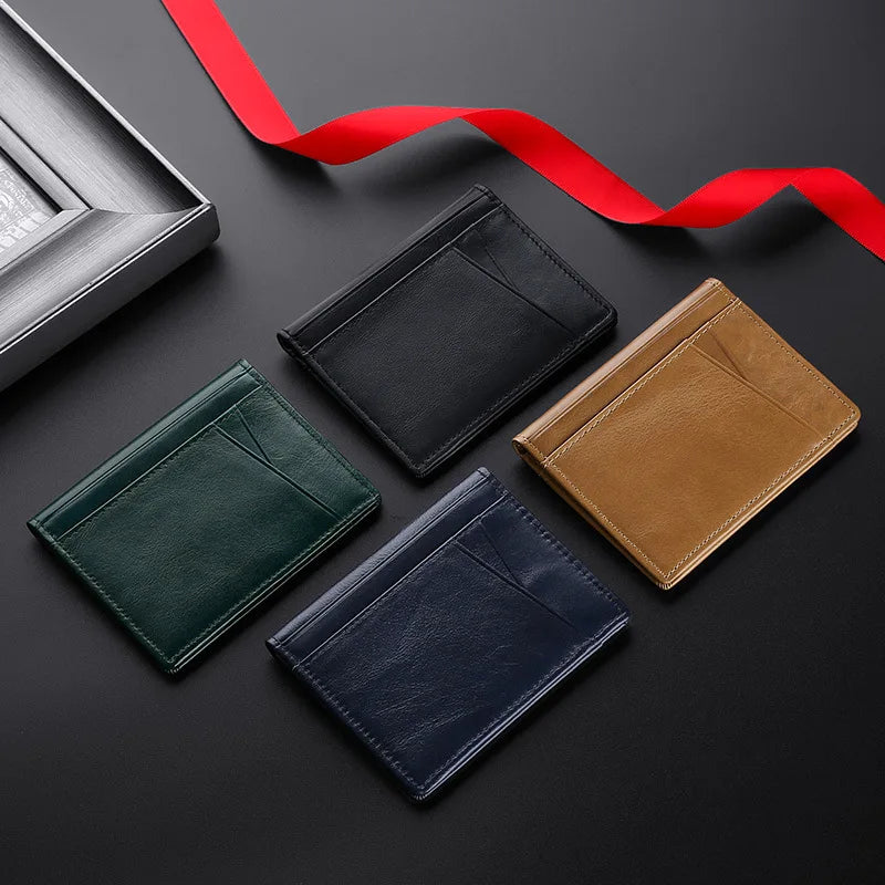 Porte-Cartes Mince pour Homme YUECIMIE - Porte-Cartes Slim en Cuir Véritable avec Protection RFID - La Maison Cozy