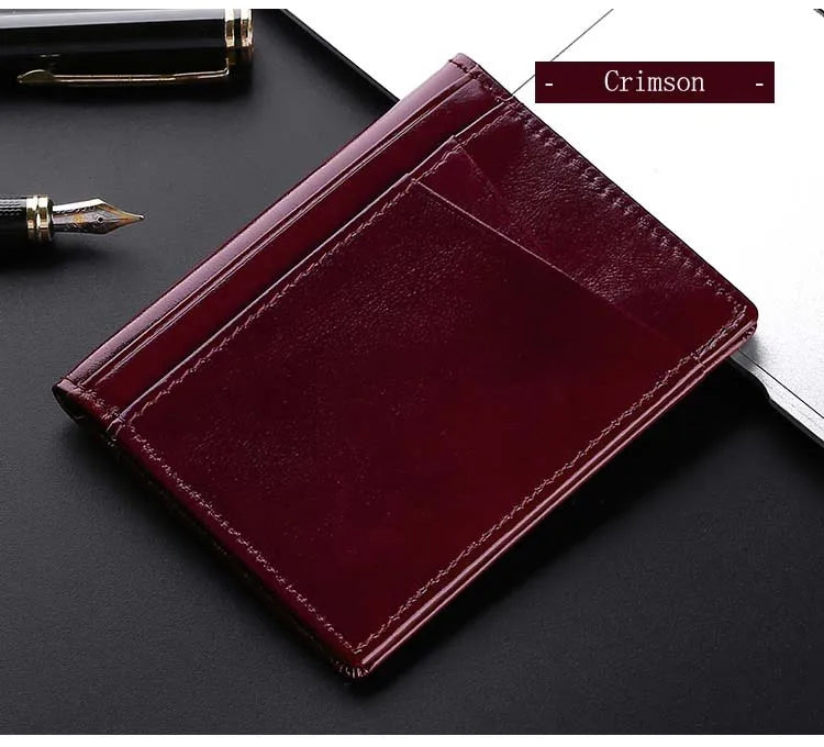 Porte-Cartes Mince pour Homme YUECIMIE - Porte-Cartes Slim en Cuir Véritable avec Protection RFID - La Maison Cozy