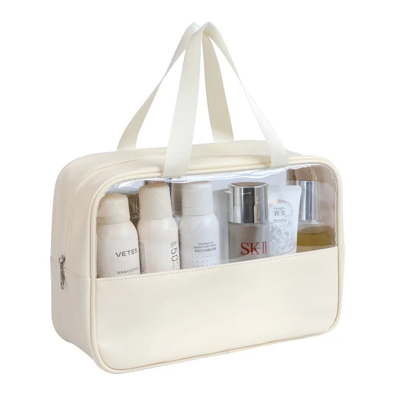 Trousse de Toilette Transparente pour Femme - Grand Format Étanche et Multifonctionnel - La Maison Cozy