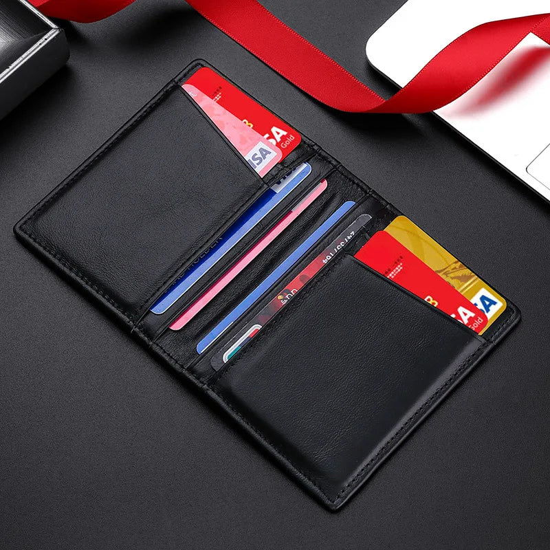 Porte-Cartes Mince pour Homme YUECIMIE - Porte-Cartes Slim en Cuir Véritable avec Protection RFID - La Maison Cozy