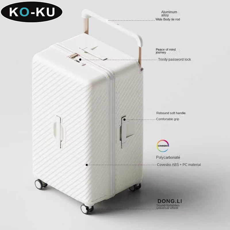 KO-KU 2024 Nouvelle Valise Grande Taille pour Femmes – Trolley Case avec Poignée Large (28/30/32 pouces) - La Maison Cozy