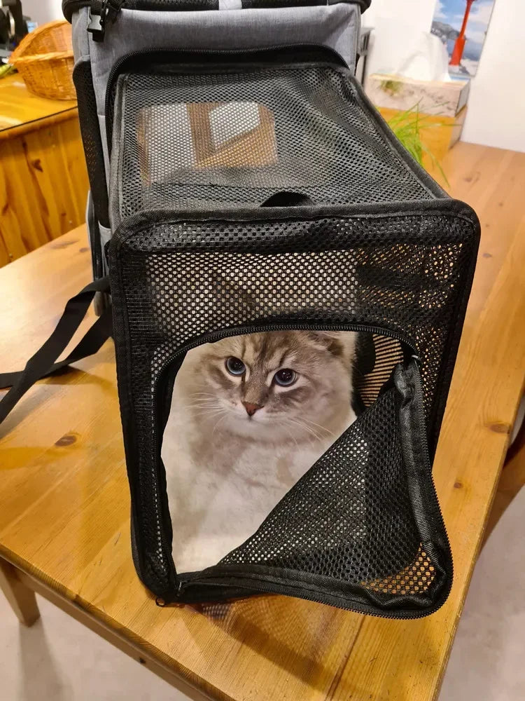 Sac à Dos pour Animaux de Compagnie - Sac Extensible pour Chiot, Sac à Grande Capacité, Sac à Dos Respirant et Portable pour Chat et Chien, Sac Pliable - La Maison Cozy