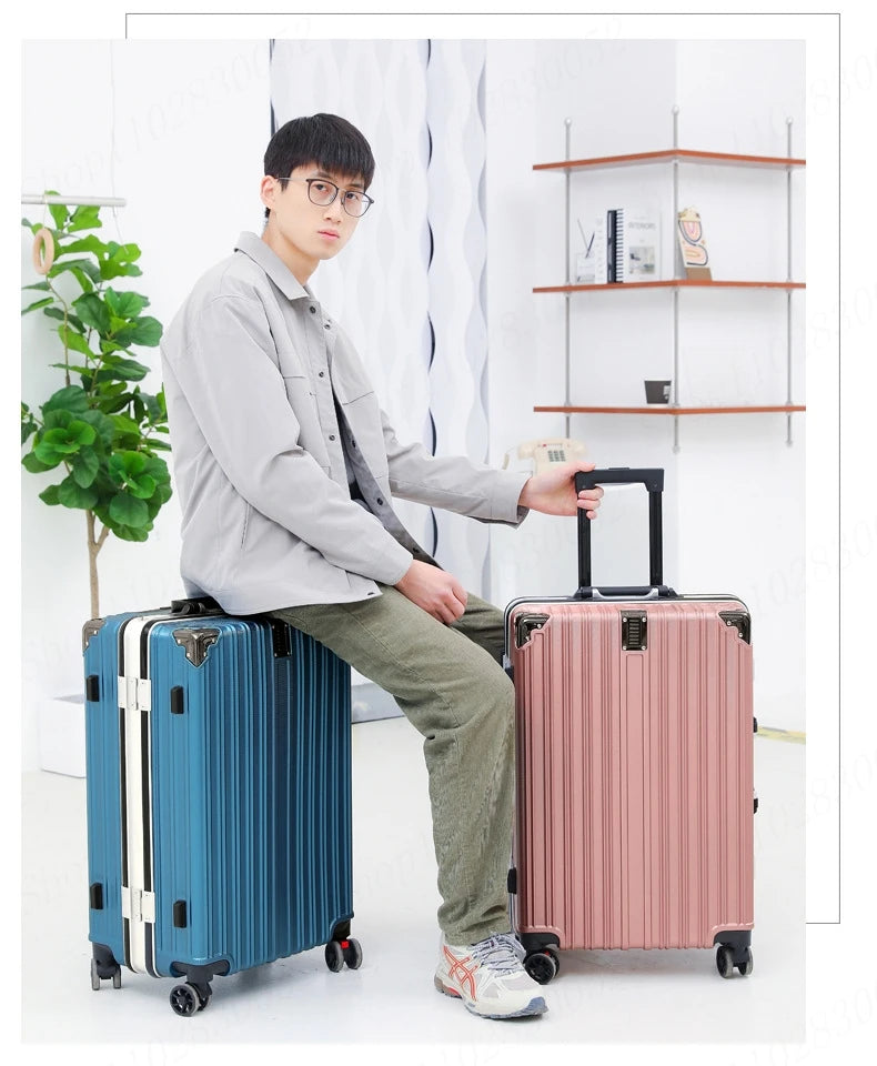 Valise Nouveau Modèle avec Cadre en Aluminium – Luggage à Roulettes Durable avec Charge USB, Sac de Voyage Unisexe, Trolley de Boarding, Fermeture Éclair - La Maison Cozy