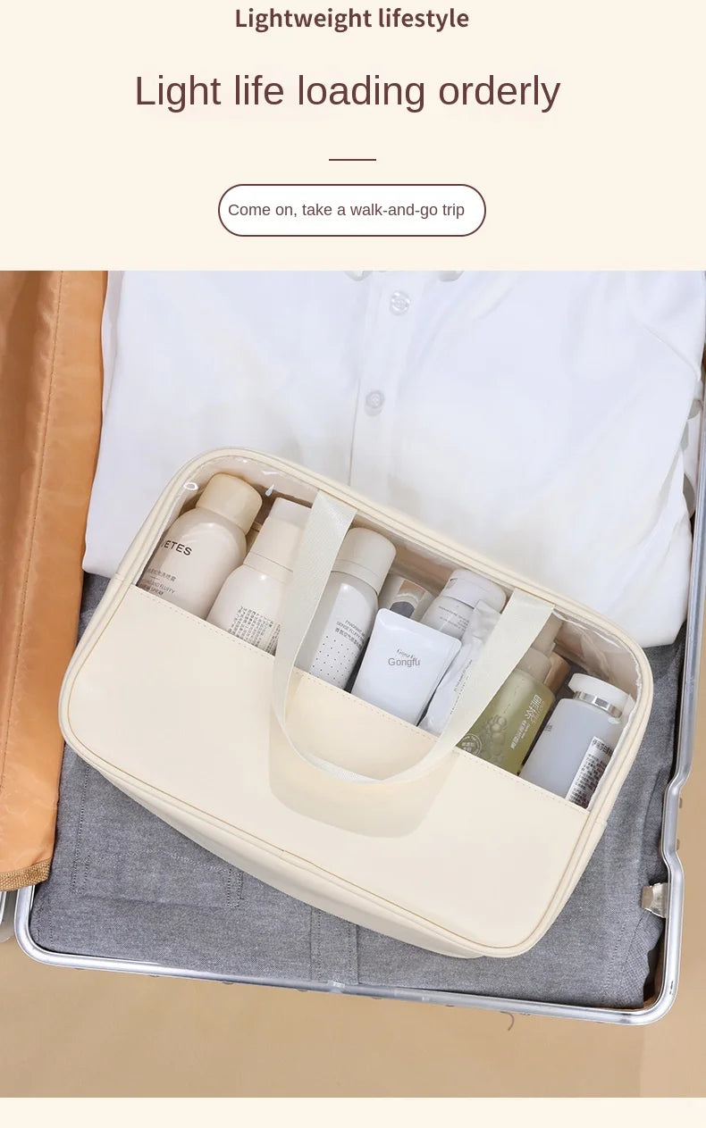 Trousse de Toilette Transparente pour Femme - Grand Format Étanche et Multifonctionnel - La Maison Cozy